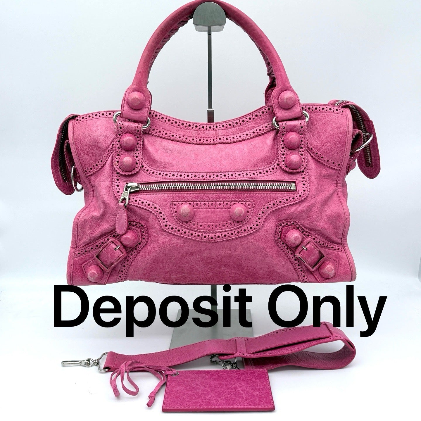 Deposit for Balenciaga Pink Lace 2WAY City Motorcycle Bag Large [Used]