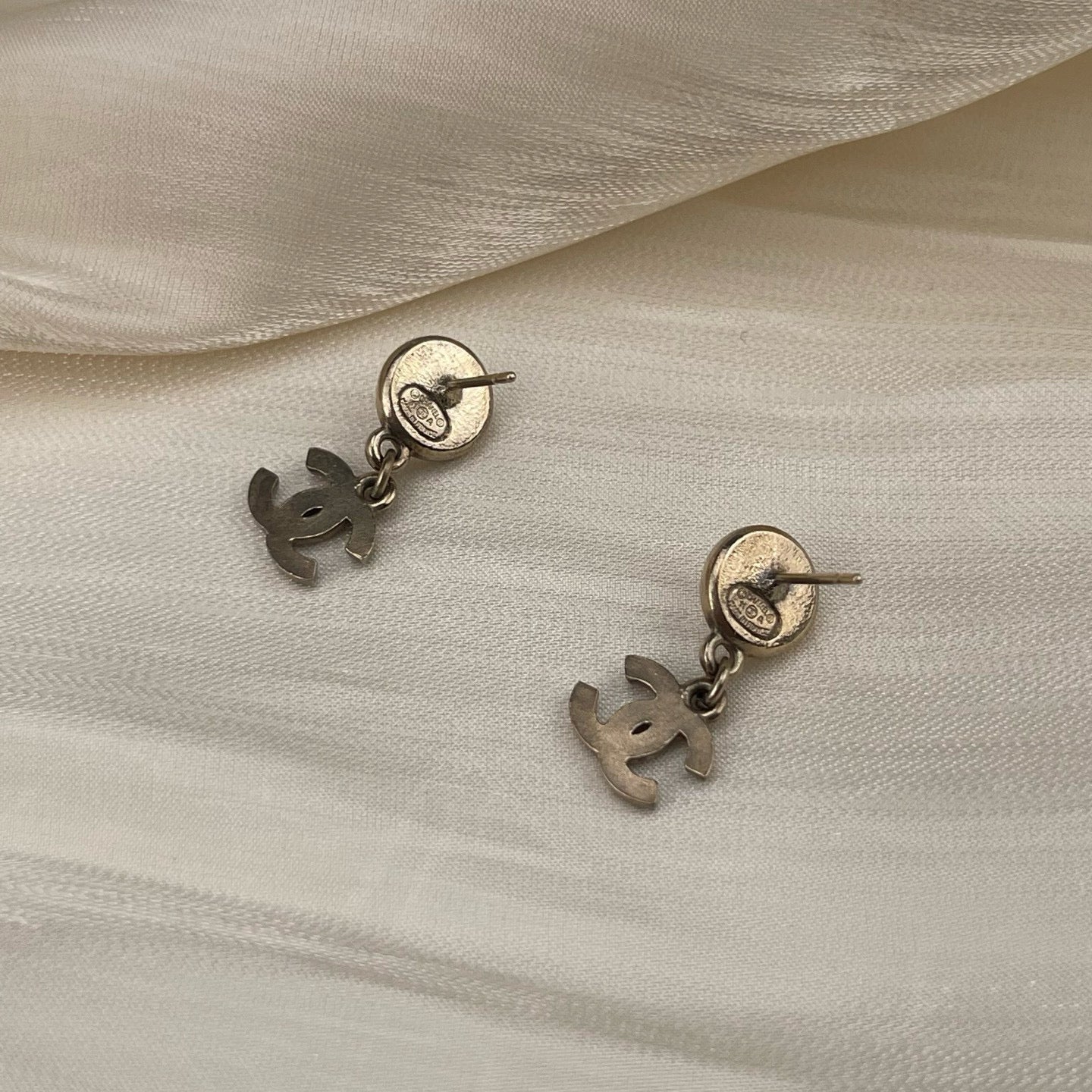 CHANEL 2011 Double CC Multicolor Rhinestone Drop Earrings [Used]