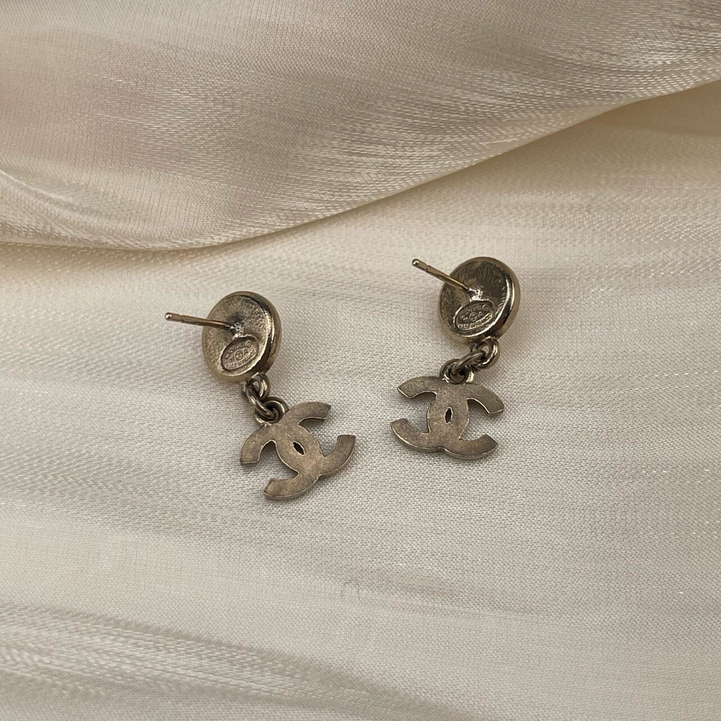CHANEL 2011 Double CC Multicolor Rhinestone Drop Earrings [Used]