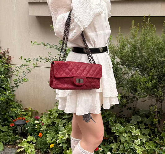 CHANEL Red Caviar Leather 2.55 Reissue Flap Bag [Used]