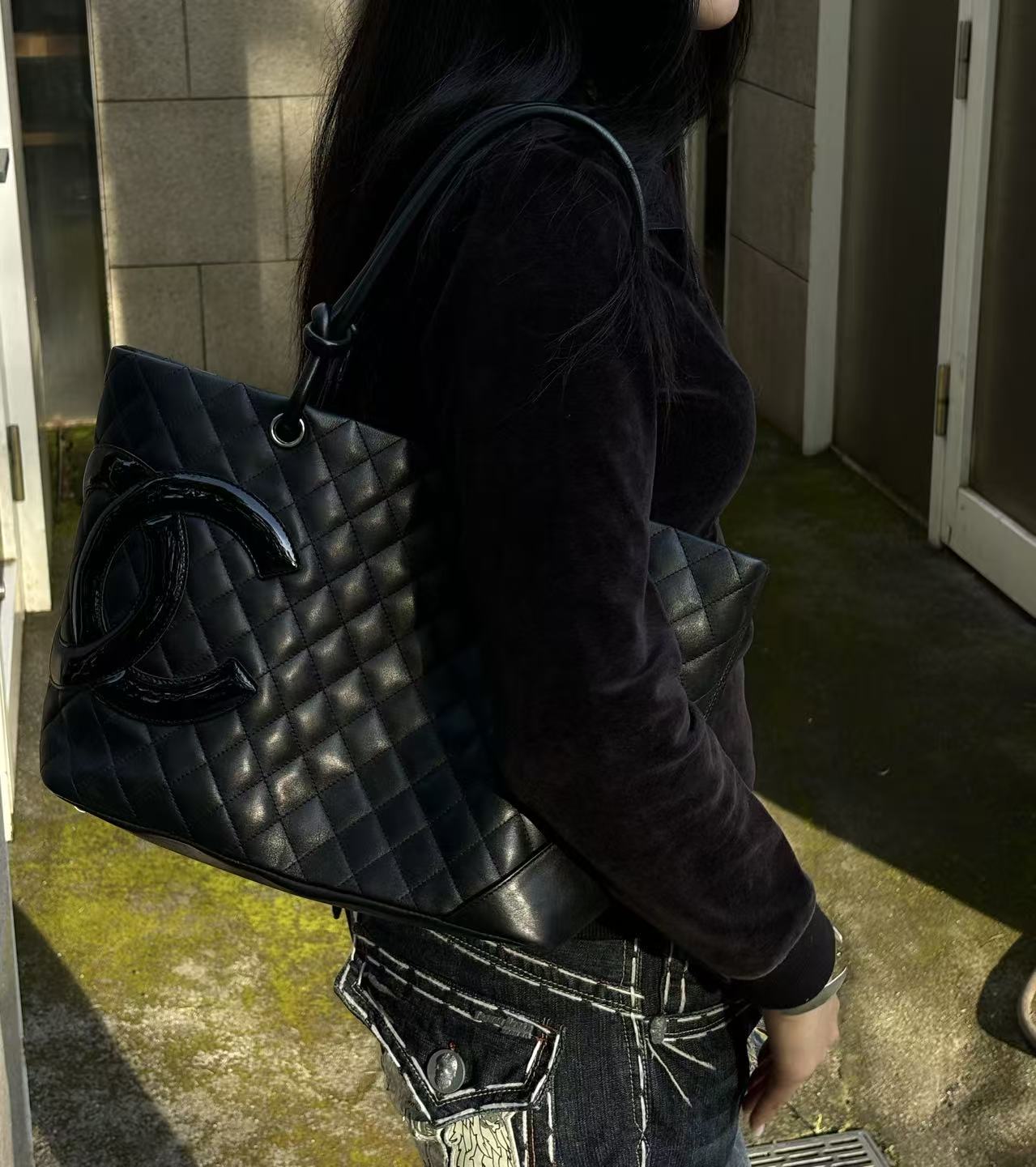 Chanel Black Cambon Tote Bag [Used]