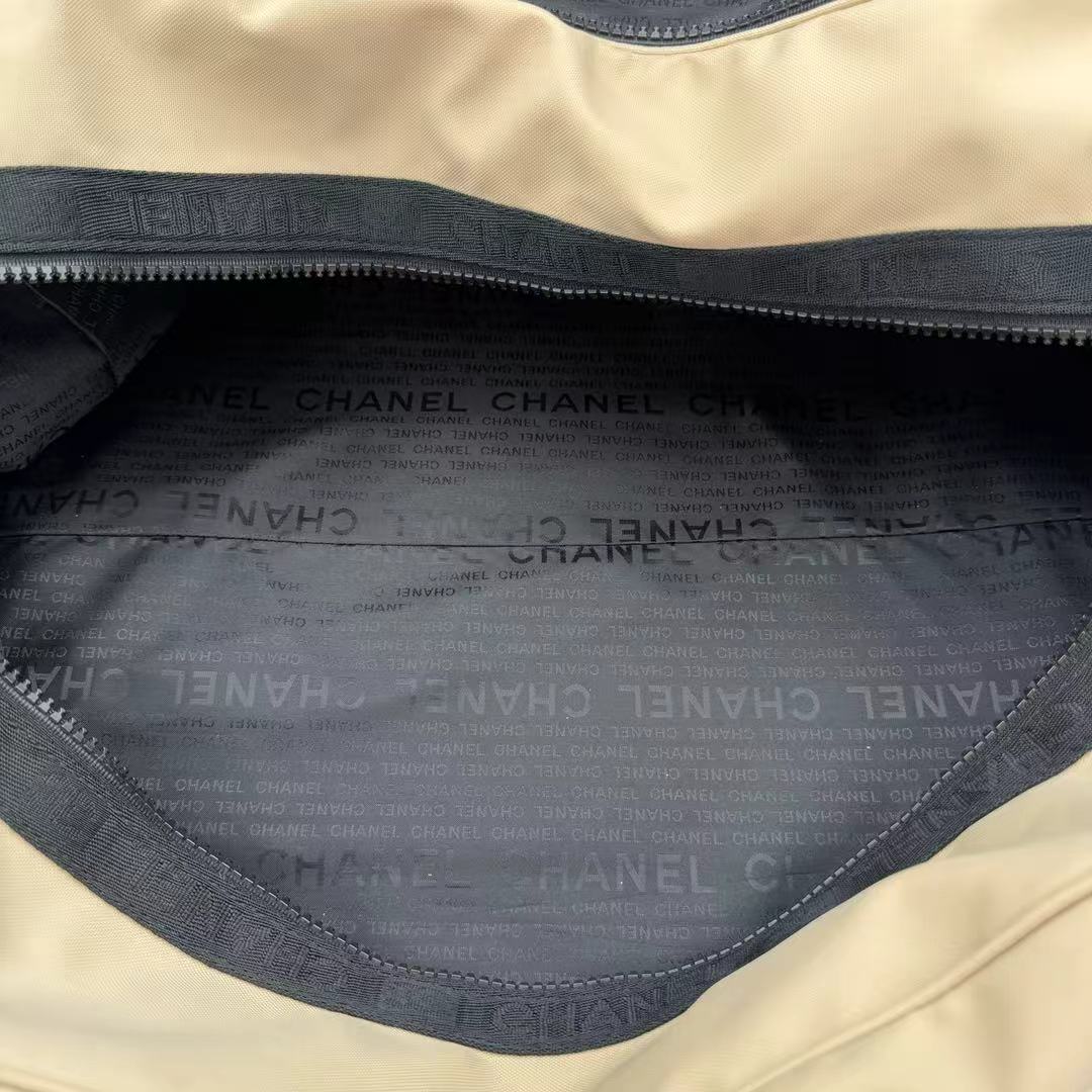 Chanel Beige Nylon Sports Boston Bag Shoulder Bag [Used]