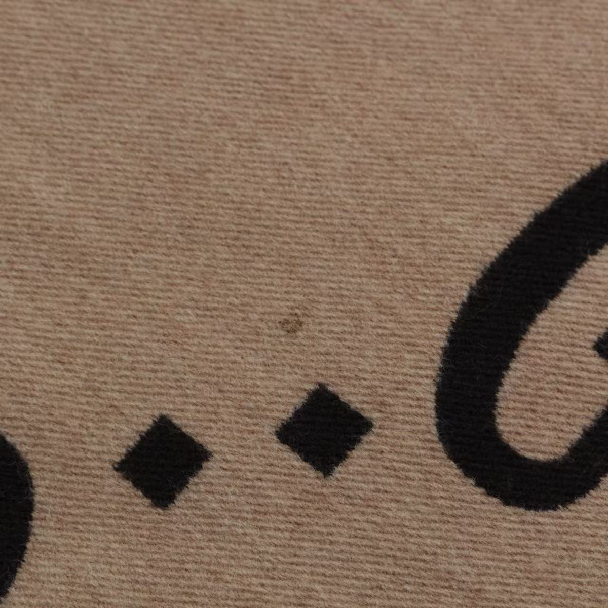 GUCCI Beige & Dark Brown GG Jacquard Reversible Wool Muffler [Used]