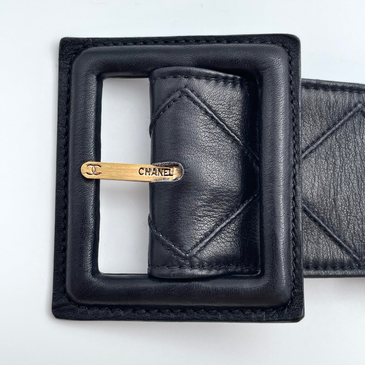 Chanel Black Quilted Lambskin CC 75/30 Belt with Gold-Tone Buckle [Used]