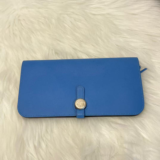 Hermès Blue Dogon Long Wallet [Used]