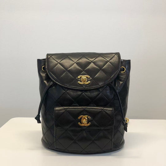 Chanel vintage classic black duma lambskin backpack [Used]