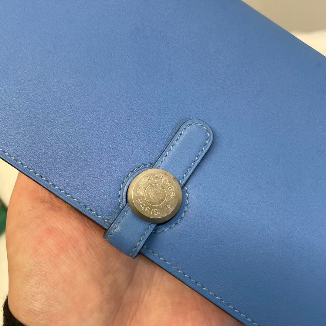 Hermès Blue Dogon Long Wallet [Used]