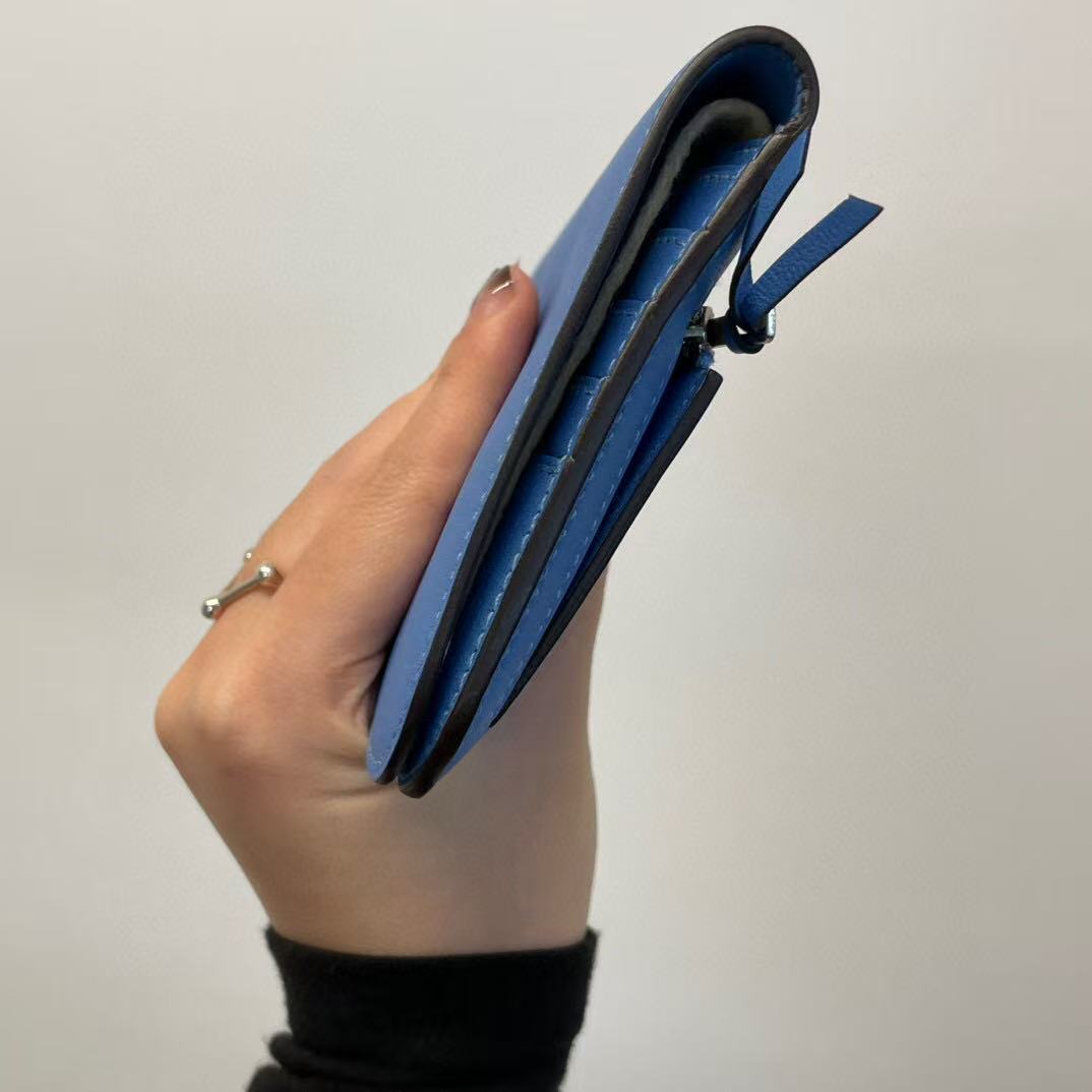 Hermès Blue Dogon Long Wallet [Used]