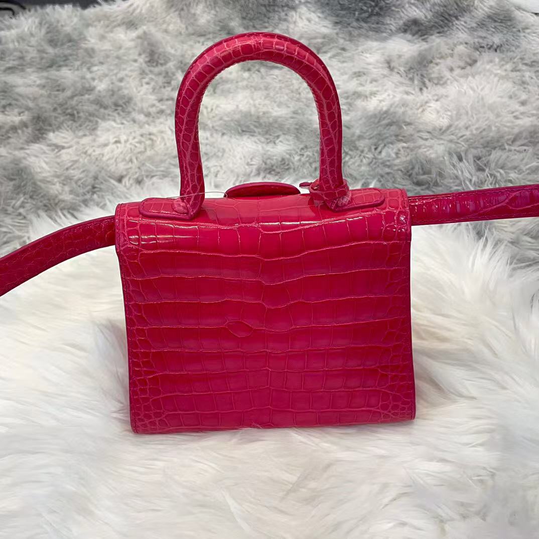 DELVAUX Crocodile Leather Pink Brilliant mini handbag 2Way Shouderbag Crocodile Leather [Used]