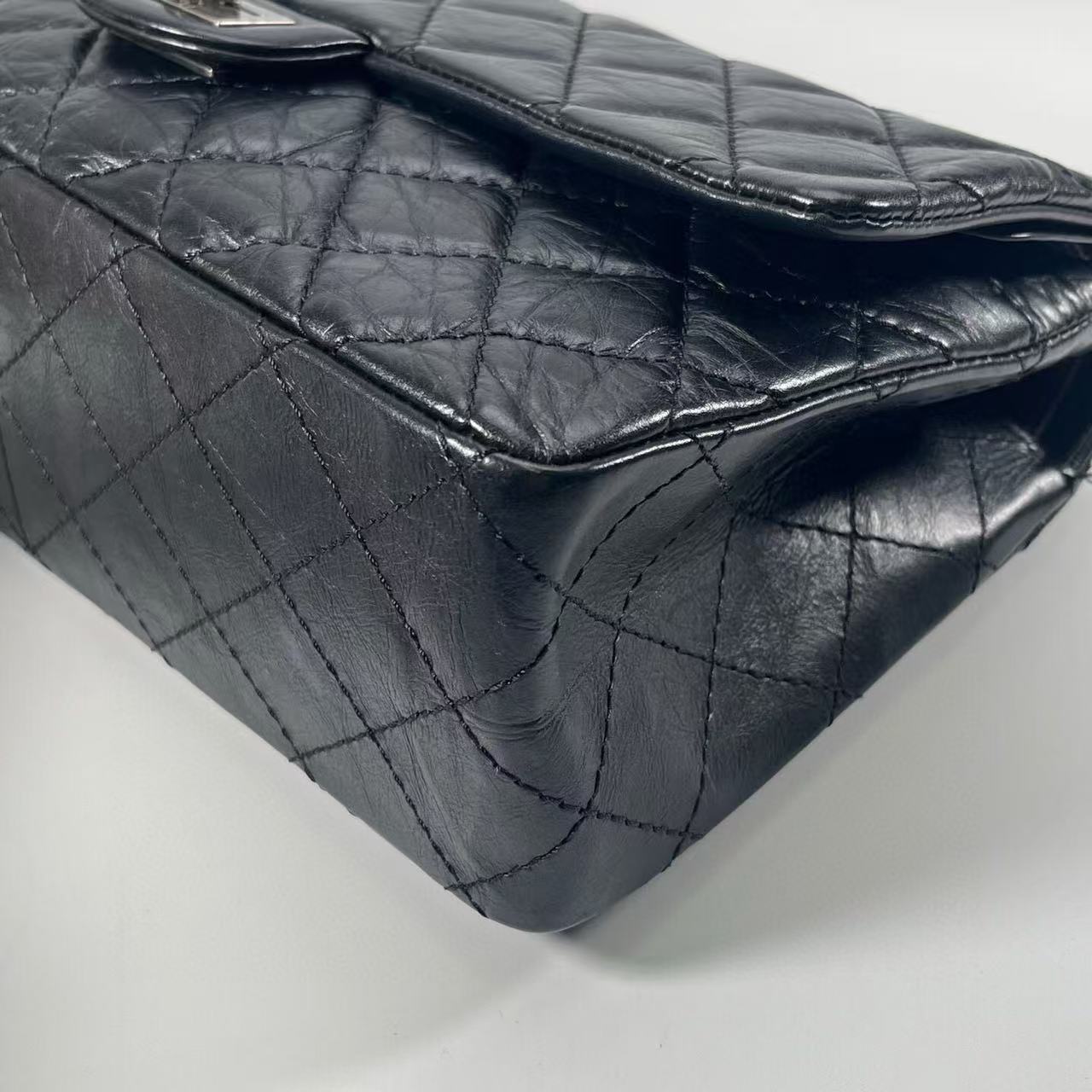 CHANEL Black AGED Calfskin 2.55 Shoulder Bag  [Used]