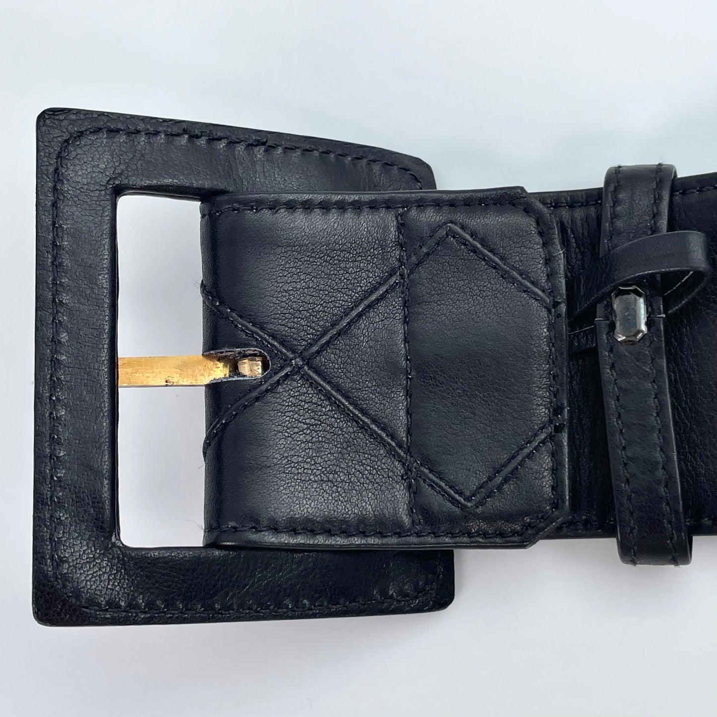 Chanel Black Quilted Lambskin CC 75/30 Belt with Gold-Tone Buckle [Used]
