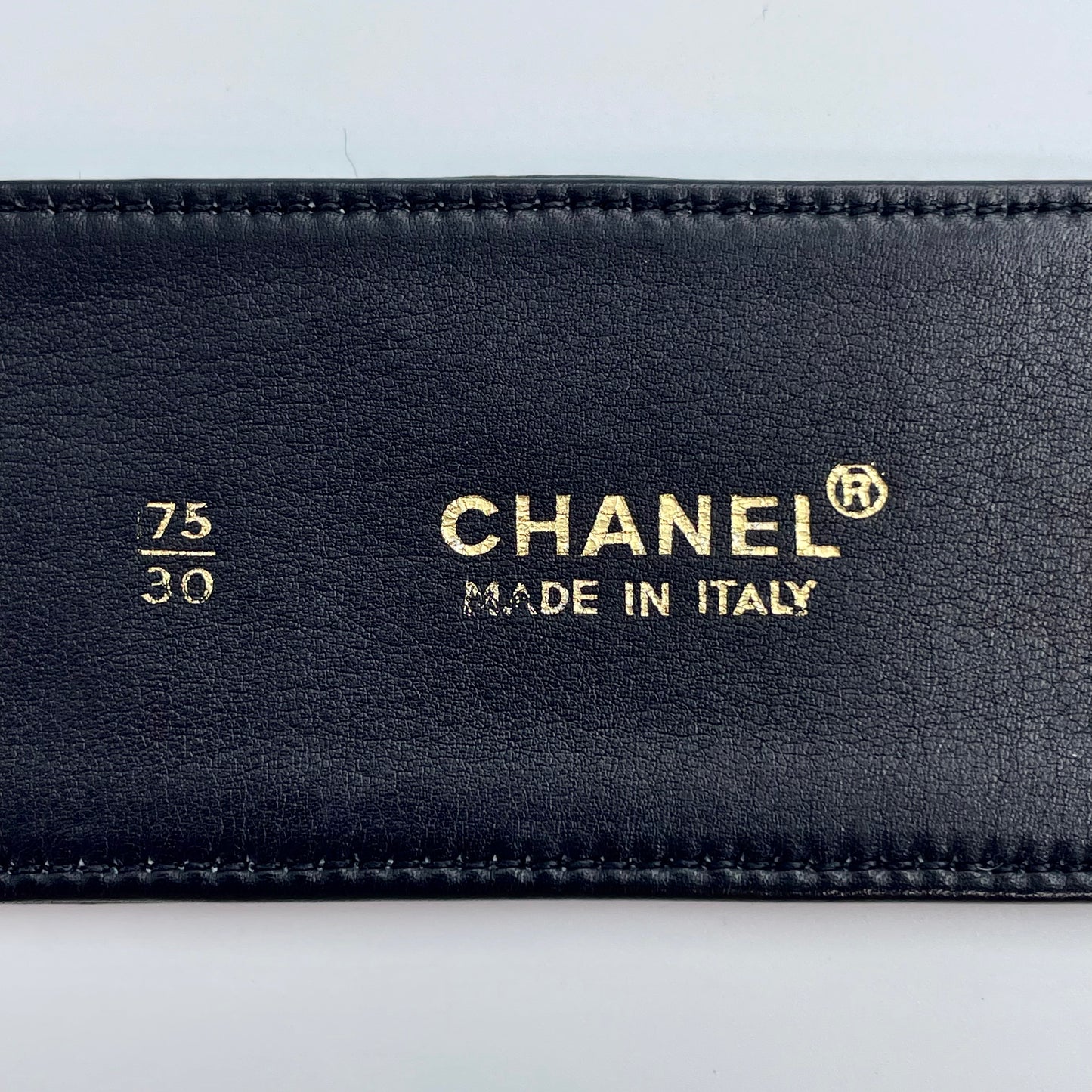 Chanel Black Quilted Lambskin CC 75/30 Belt with Gold-Tone Buckle [Used]
