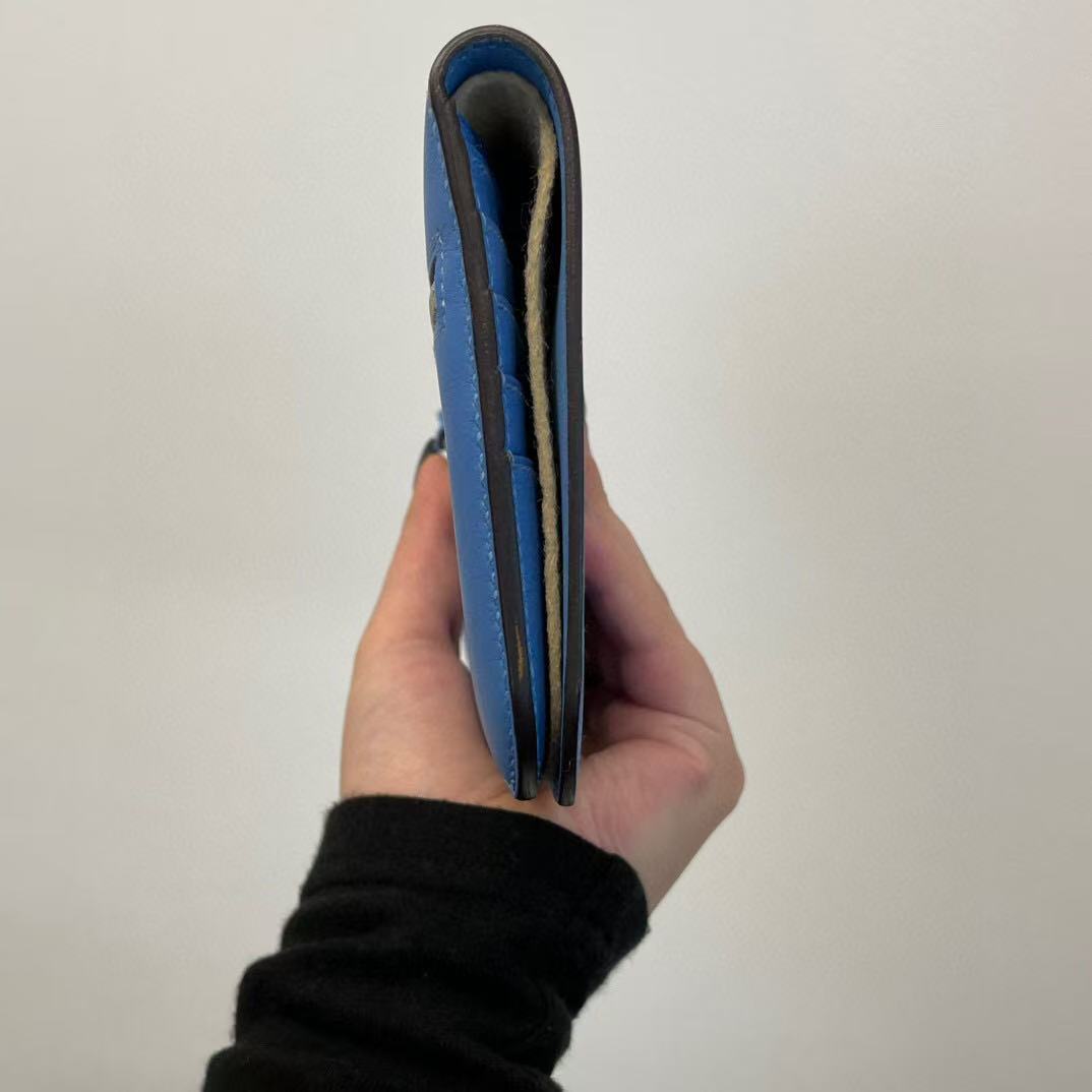 Hermès Blue Dogon Long Wallet [Used]