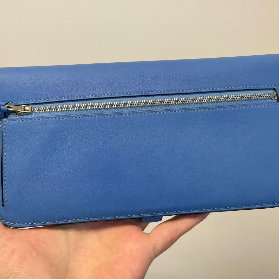 Hermès Blue Dogon Long Wallet [Used]