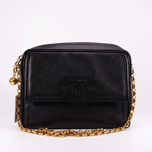 CHANEL Vintage Black Caviar Camera Shoulderbag [Used]