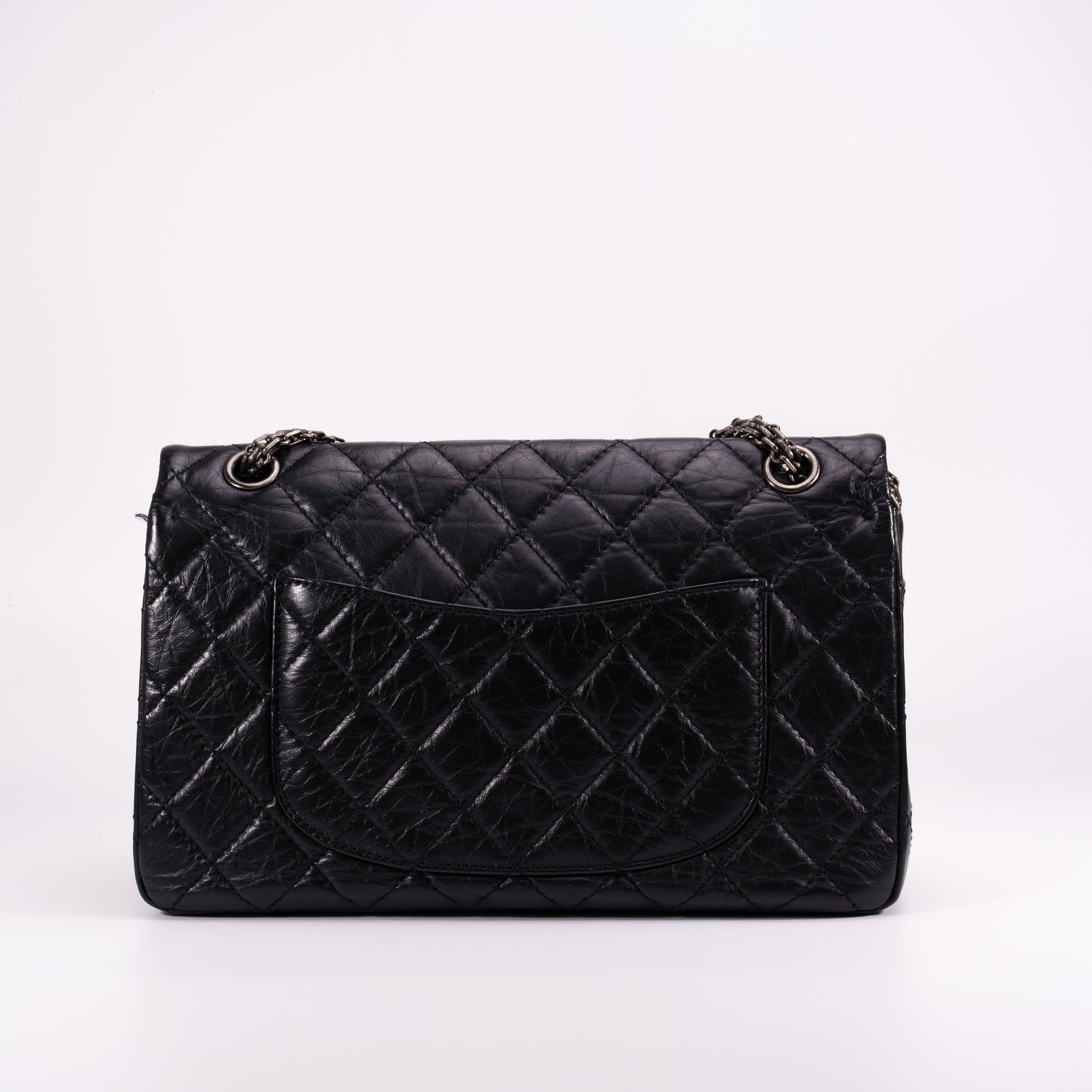 CHANEL Black AGED Calfskin 2.55 Shoulder Bag  [Used]