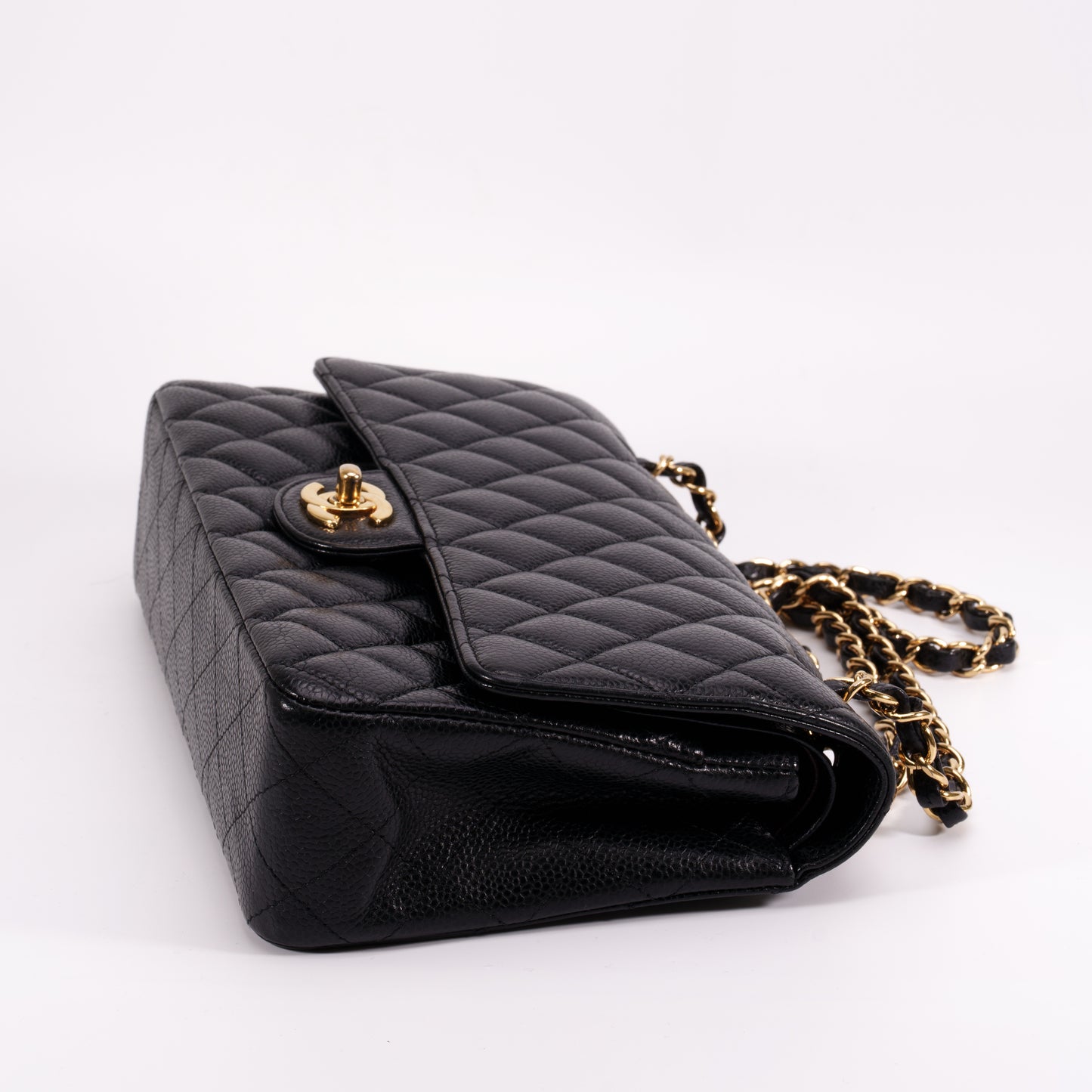 CHANEL Black Caviarskin Classic Double Flap 25 Shoulderbag [Used]