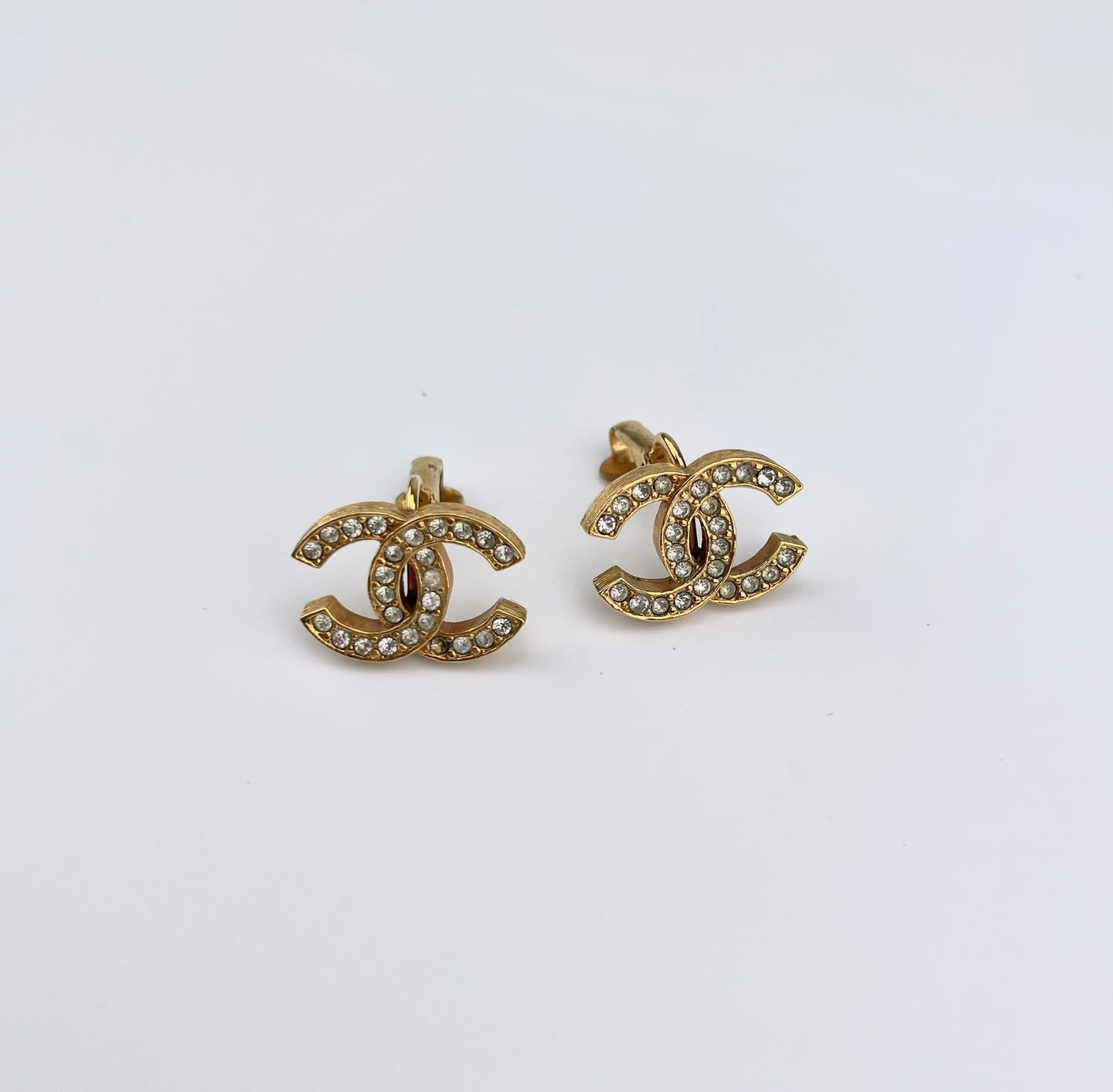 CHANEL Vintage Rhinestone Cocomark earings [Used]