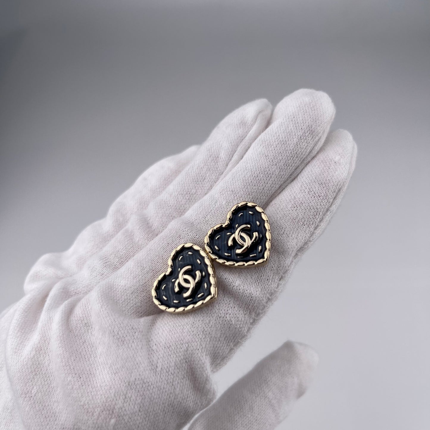 CHANEL Cocomark 24P CC Black Gold Earings[Used]