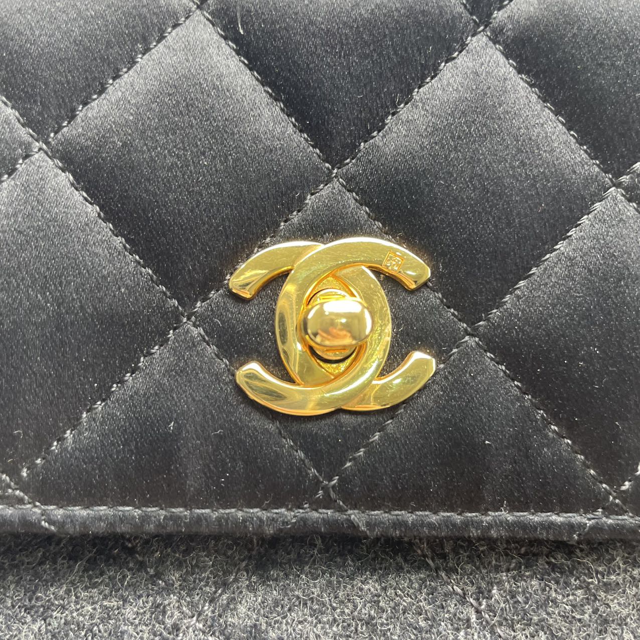 Chanel Embossed Satin &amp; Tweed Camera Bag[used]