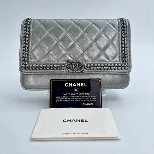 Chanel Space Silver LeBoy Piped WOC Chain Bag – Space Silver [Used]