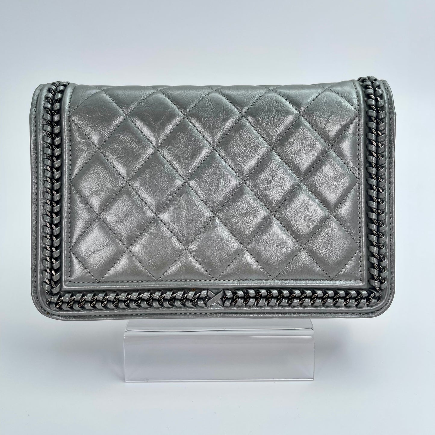 Chanel Space Silver LeBoy Piped WOC Chain Bag – Space Silver [Used]