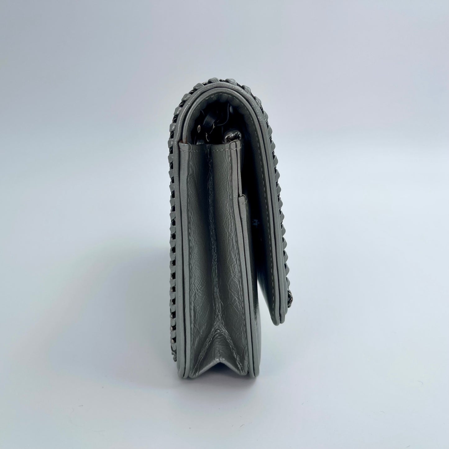 Chanel Space Silver LeBoy Piped WOC Chain Bag – Space Silver [Used]
