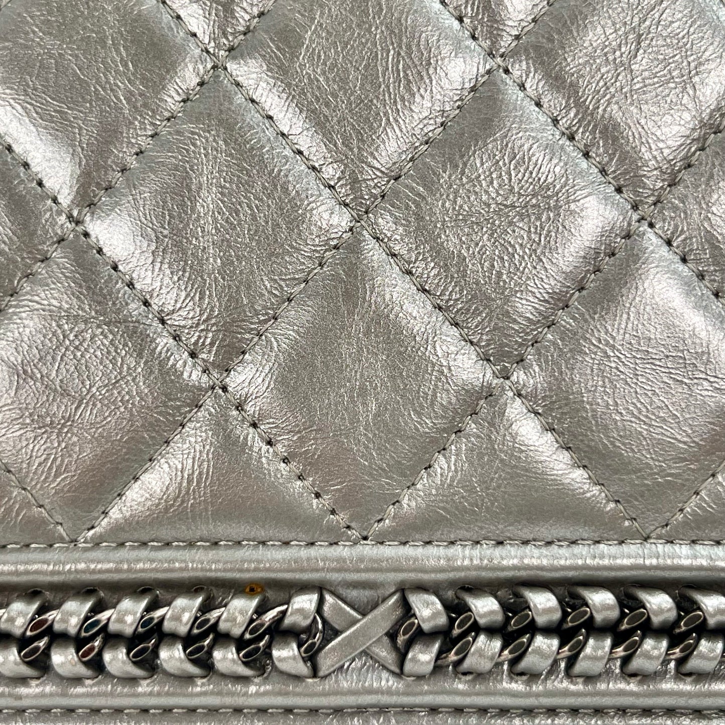 Chanel Space Silver LeBoy Piped WOC Chain Bag – Space Silver [Used]