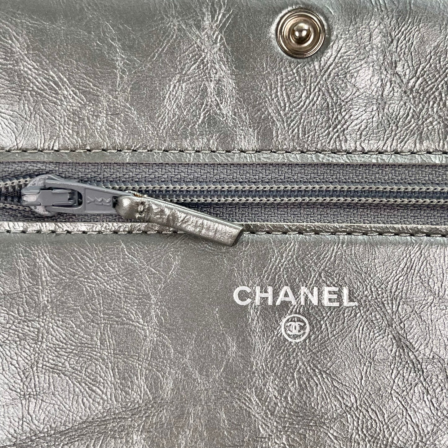 Chanel Space Silver LeBoy Piped WOC Chain Bag – Space Silver [Used]