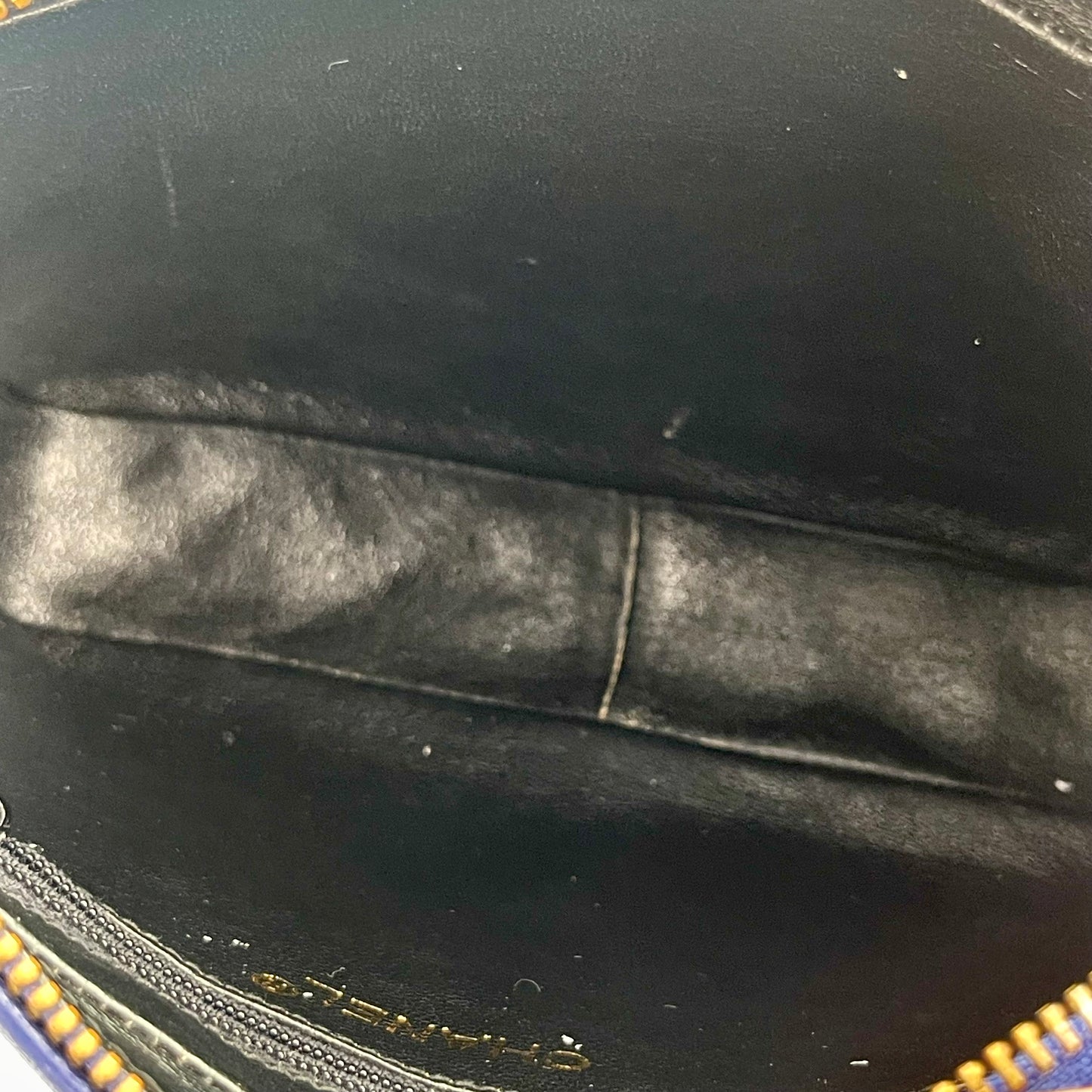 Chanel Dark Blue Lambskin Out-Seam Logo Tassel Camera Chain Bag – Dark Blue [Used]