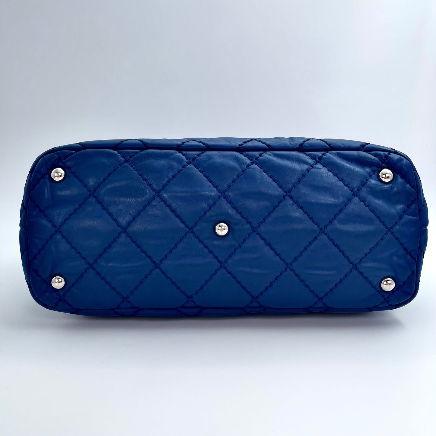 Chanel Dark Blue Lambskin Out-Seam Grand Shopping Tote – Dark Blue [Used]