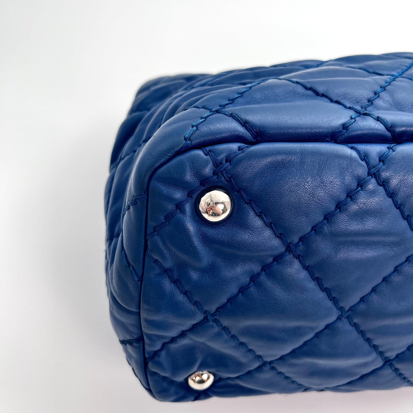 Chanel Dark Blue Lambskin Out-Seam Grand Shopping Tote – Dark Blue [Used]