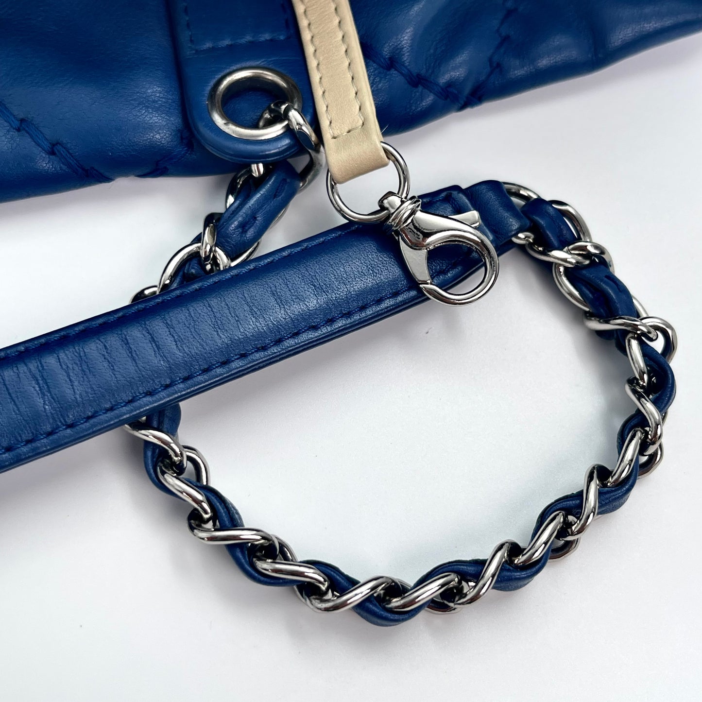 Chanel Dark Blue Lambskin Out-Seam Grand Shopping Tote – Dark Blue [Used]
