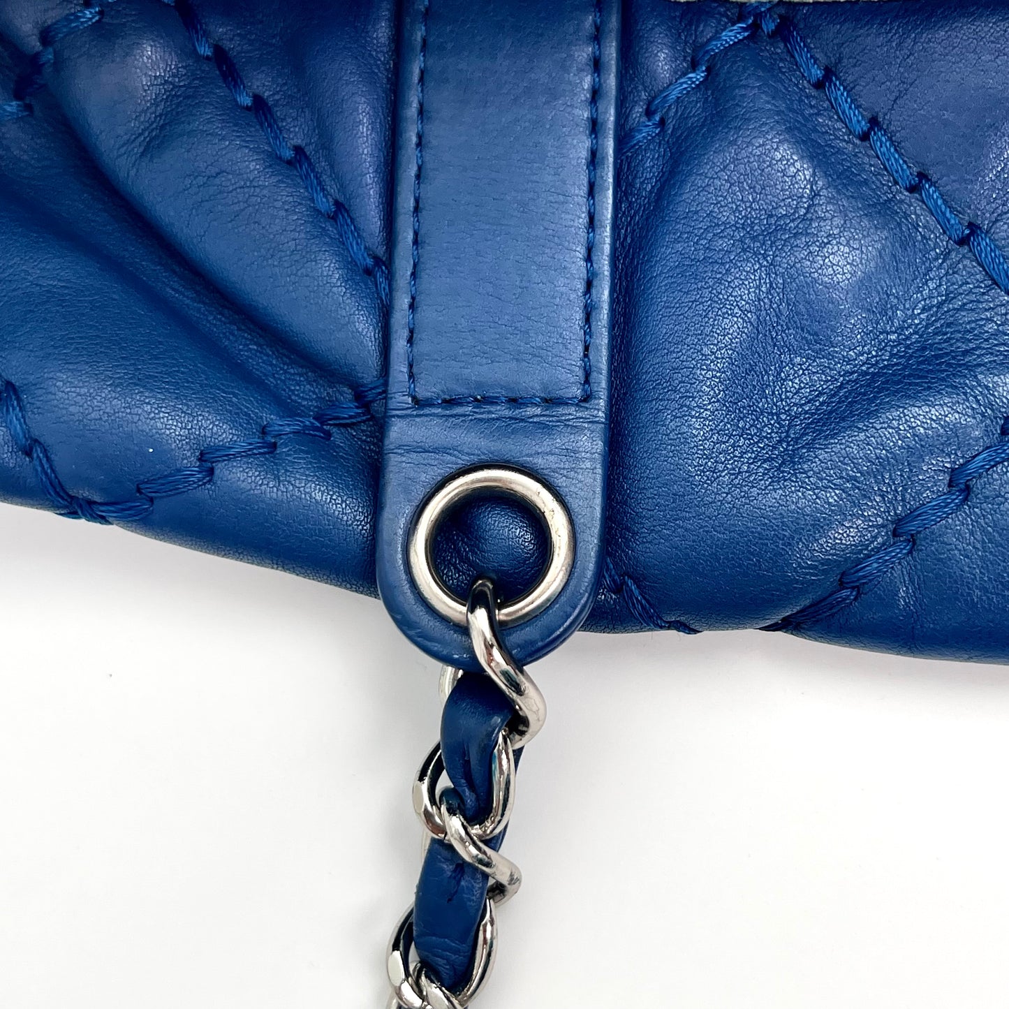 Chanel Dark Blue Lambskin Out-Seam Grand Shopping Tote – Dark Blue [Used]