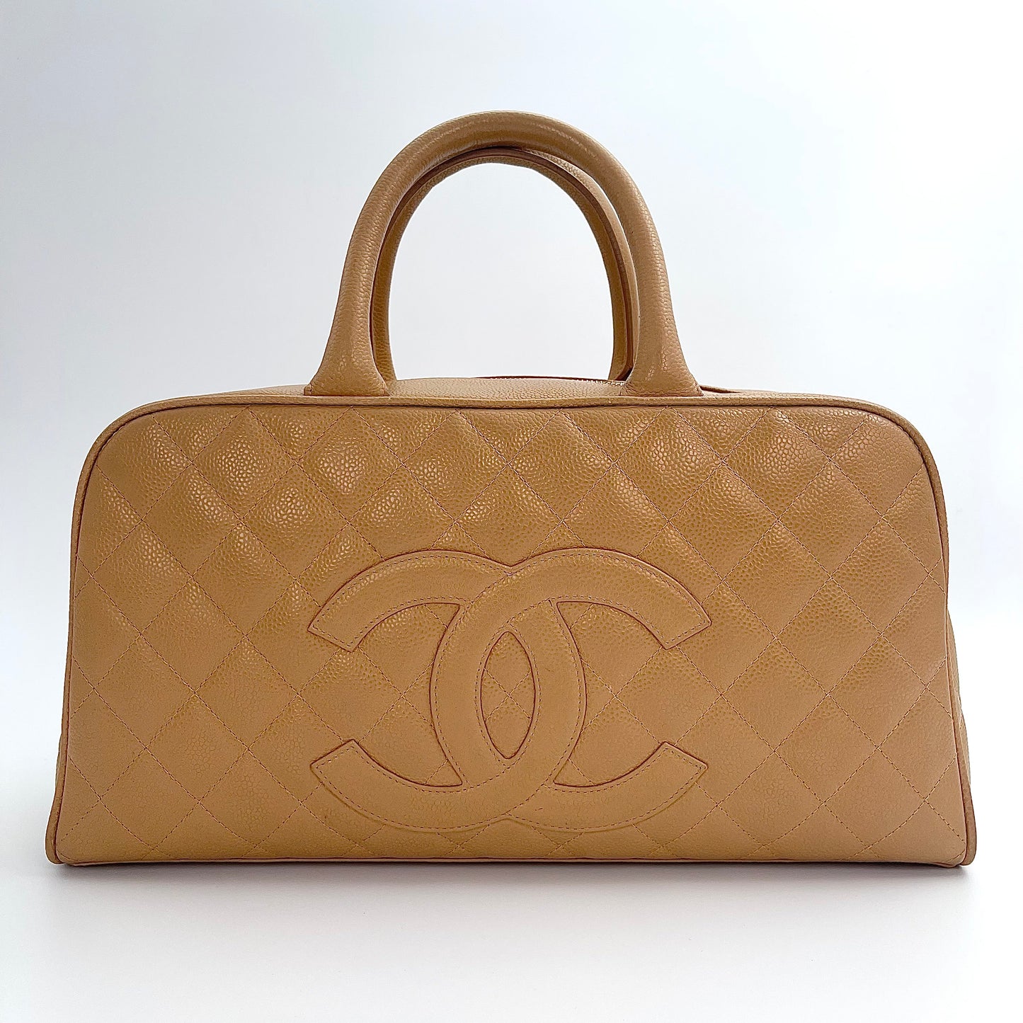 Chanel Beige Boston Handbag Large – Beige [Used]