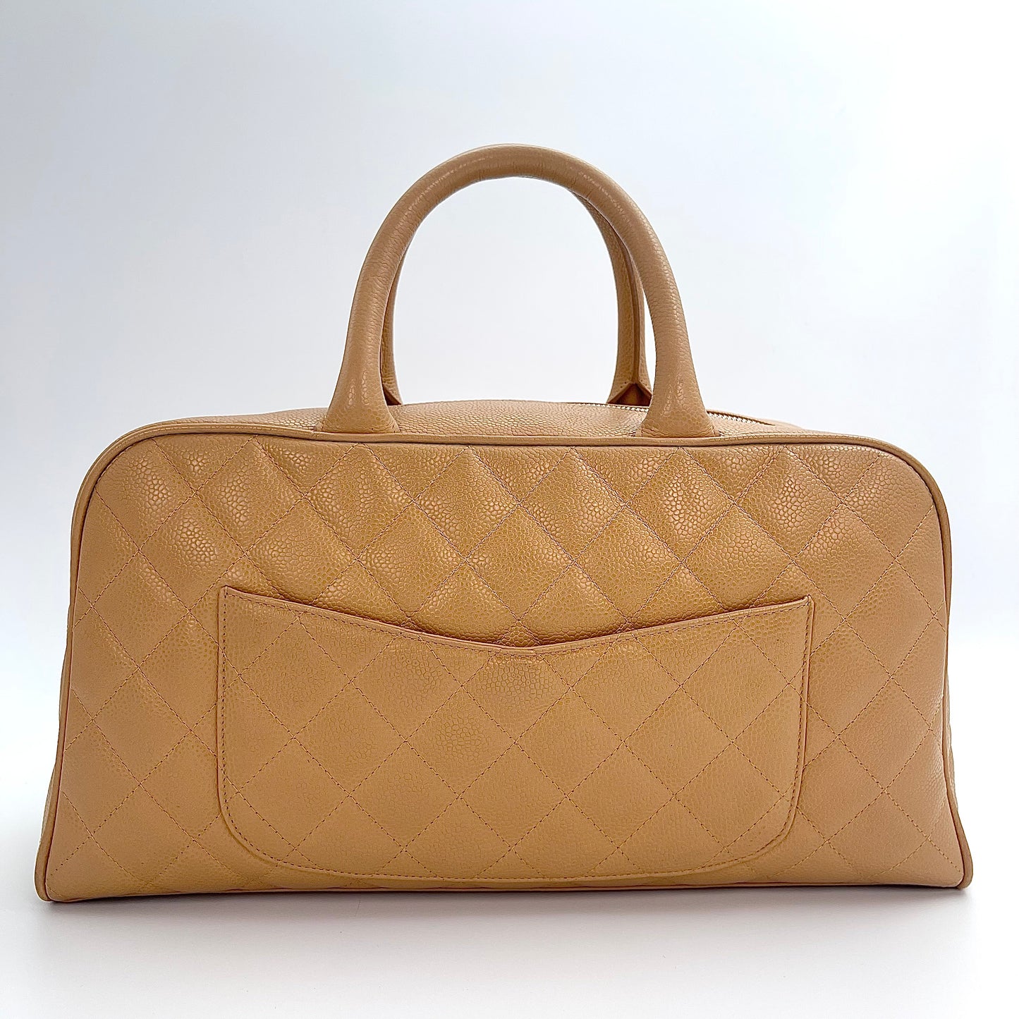 Chanel Beige Boston Handbag Large – Beige [Used]
