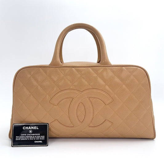 Chanel Beige Boston Handbag Large – Beige [Used]