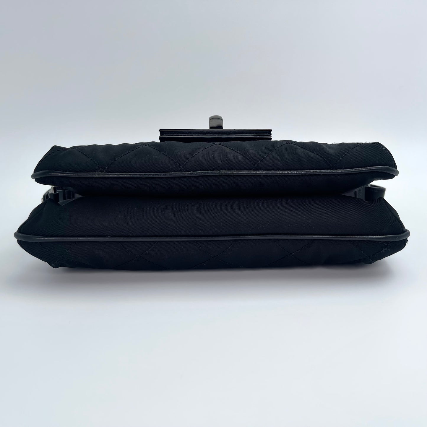 Chanel Black and Silver Canvas Large 2.55 Logo Single Shoulder Underarm Envelope Bag – Black/Silver [Used]