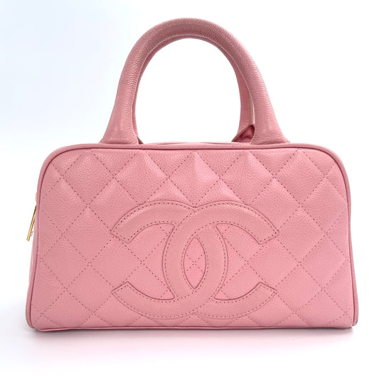 Chanel Small Sakura Pink Caviar Leather Bowling Tote Bag – Sakura Pink [Used]
