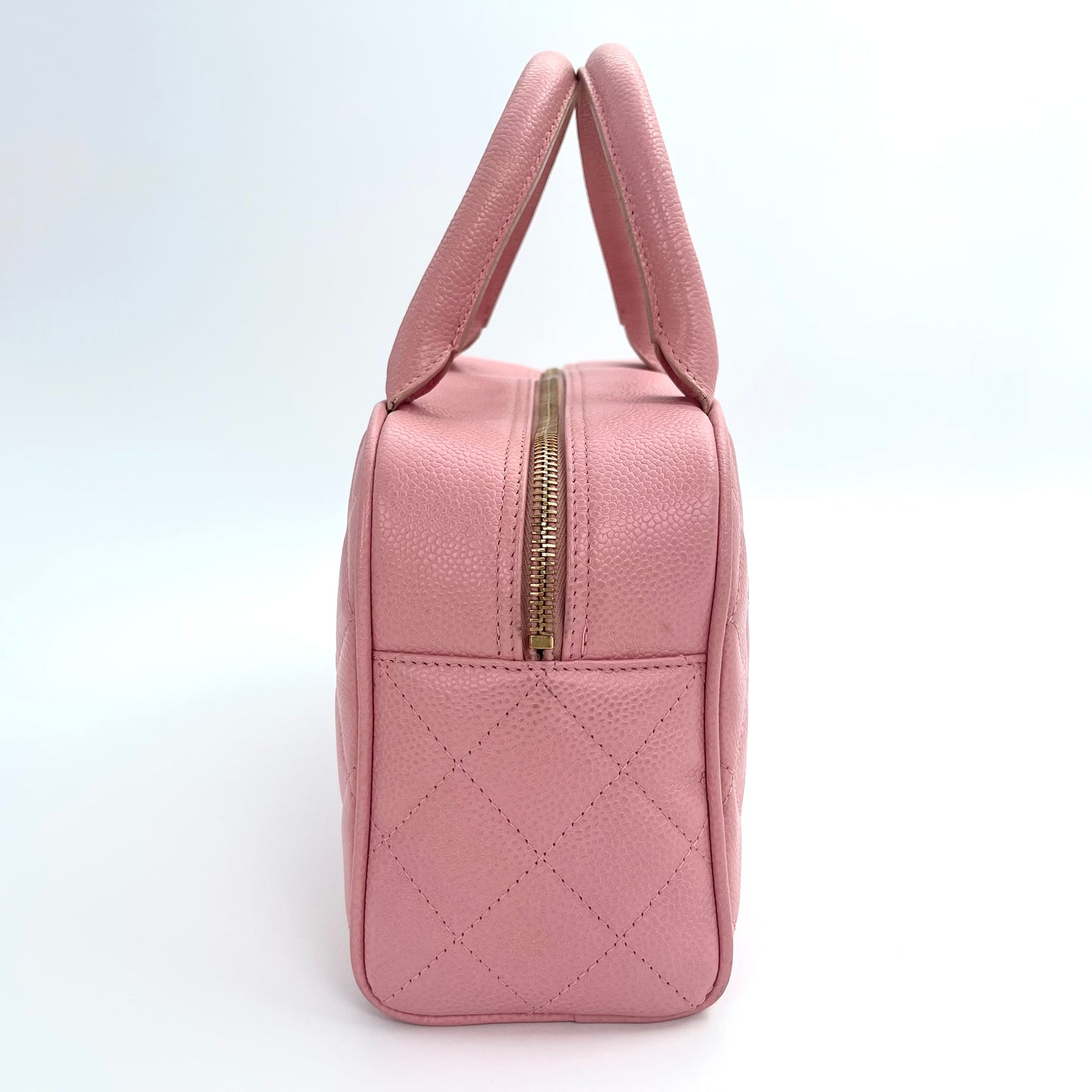 Chanel Small Sakura Pink Caviar Leather Bowling Tote Bag – Sakura Pink [Used]