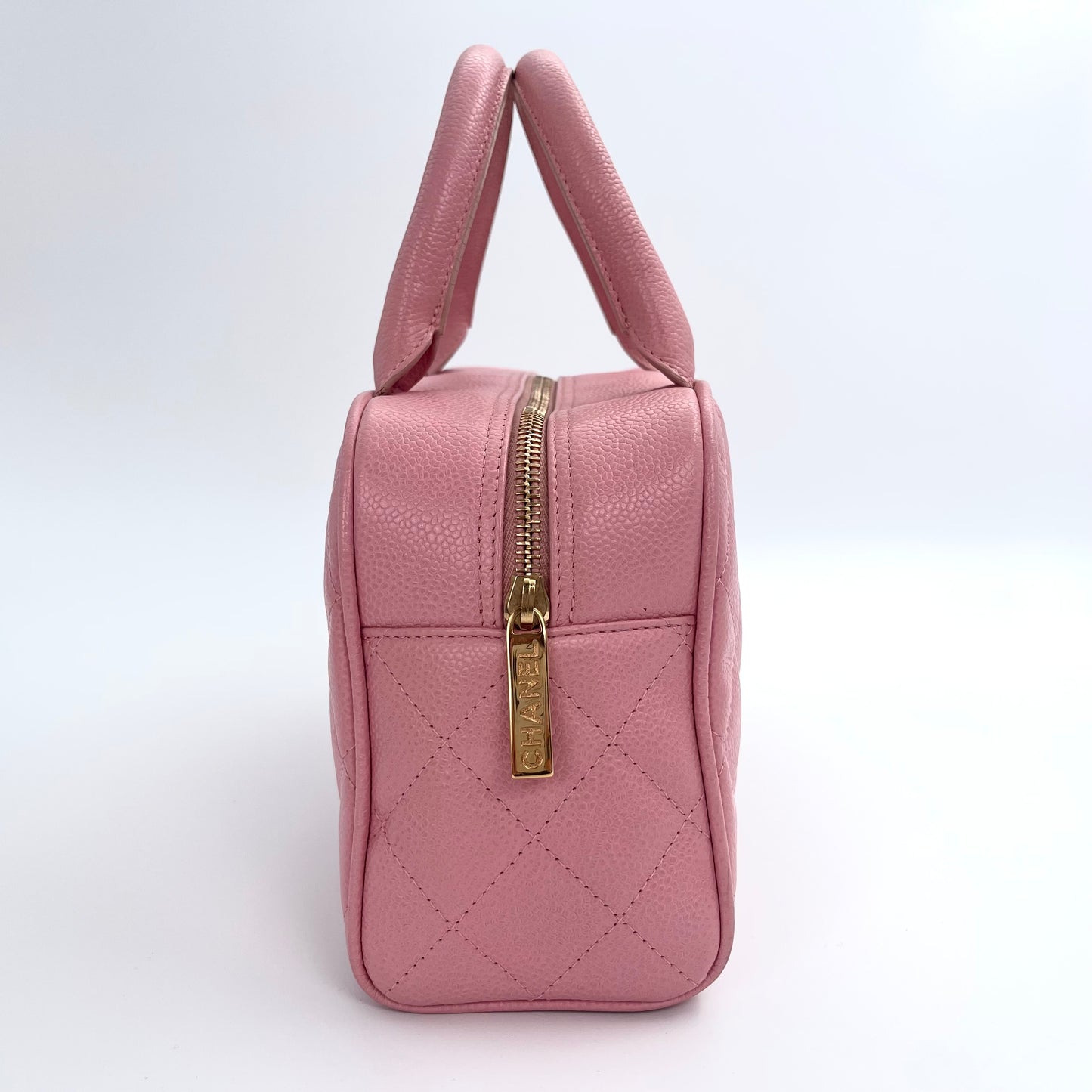 Chanel Small Sakura Pink Caviar Leather Bowling Tote Bag – Sakura Pink [Used]