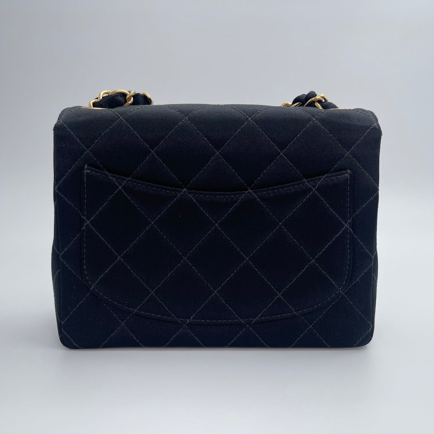 Chanel Black and Gold Satin Classic Flap Single Shoulder Underarm Bag – Black/Gold [Used]