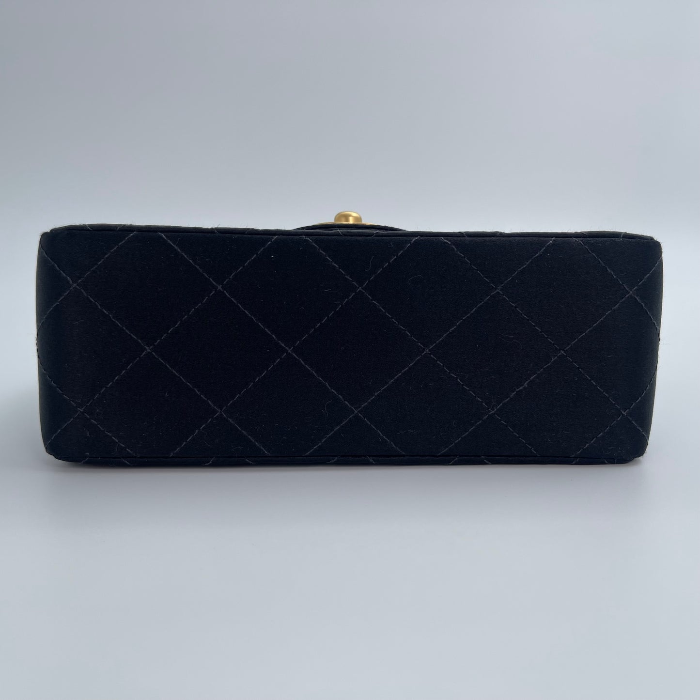 Chanel Black and Gold Satin Classic Flap Single Shoulder Underarm Bag – Black/Gold [Used]