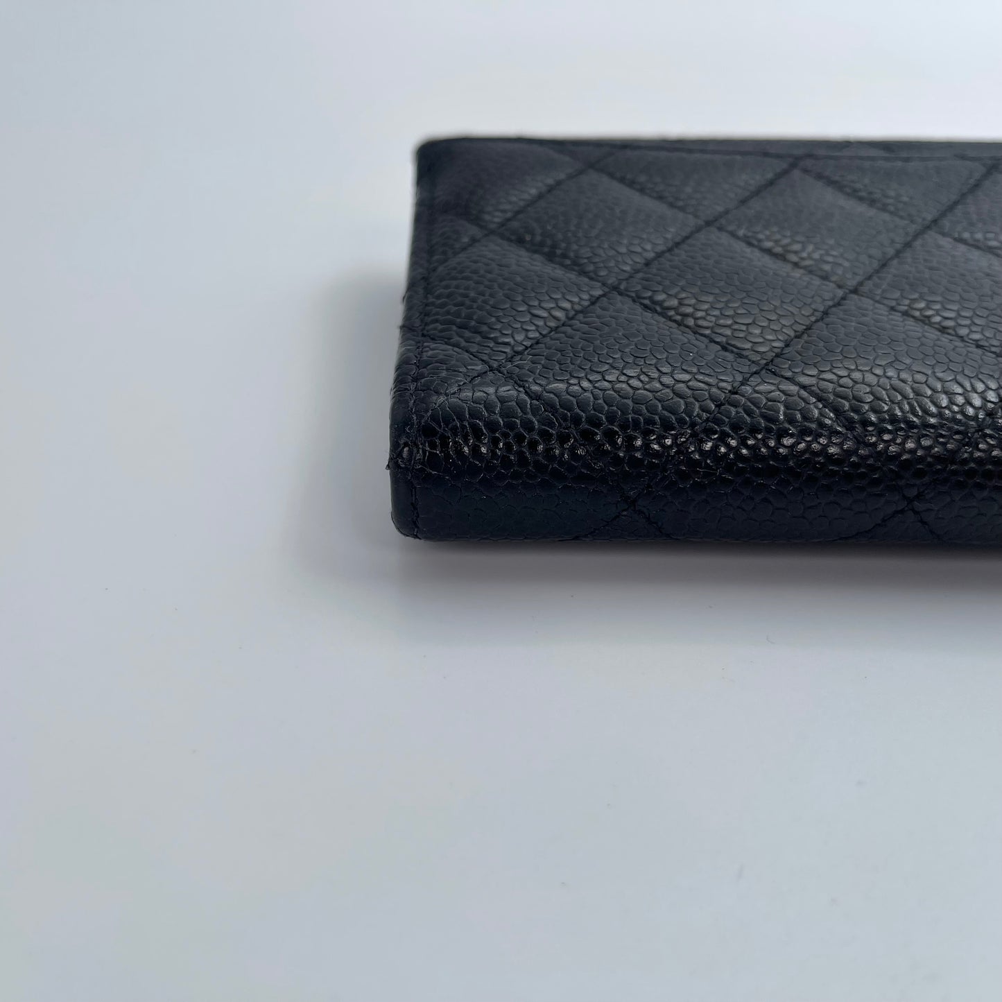 Chanel Black and Gold Caviar Leather Medium Tri-Fold Wallet – Black/Gold [Used]