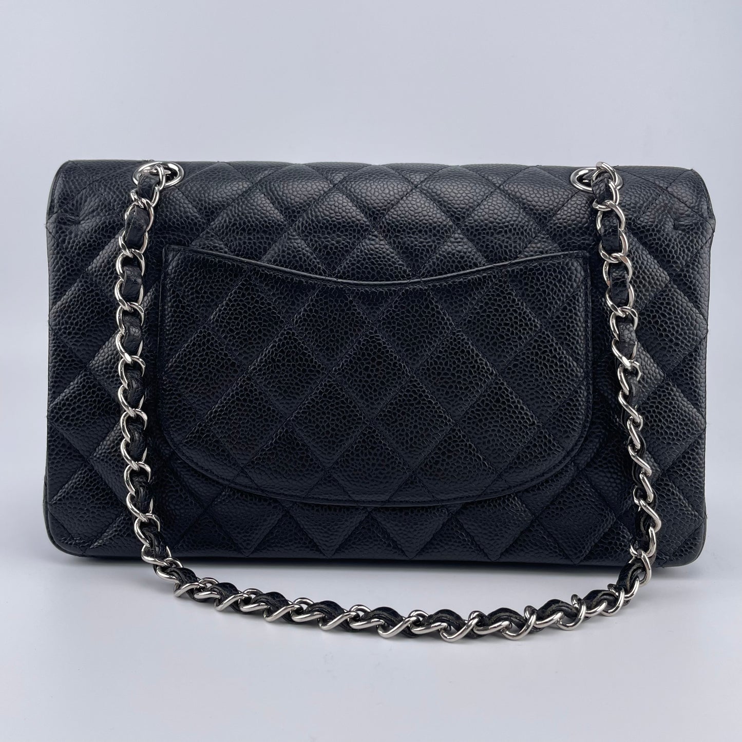 CHANEL Black Calfskin Classic Double Flap 25 Shoulderbag [Used]