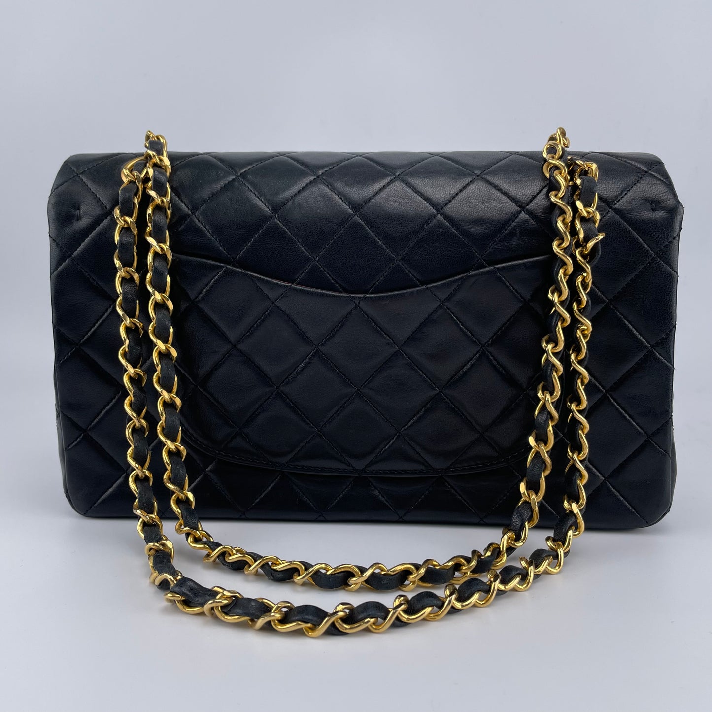 CHANEL Black Lambskin Classic Double Flap 25 Shoulderbag [Used]