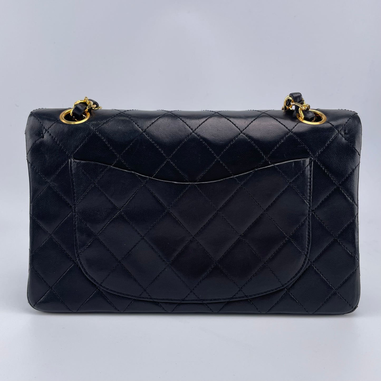 CHANEL Black Lambskin Classic Double Flap 23 Shoulderbag [Used]