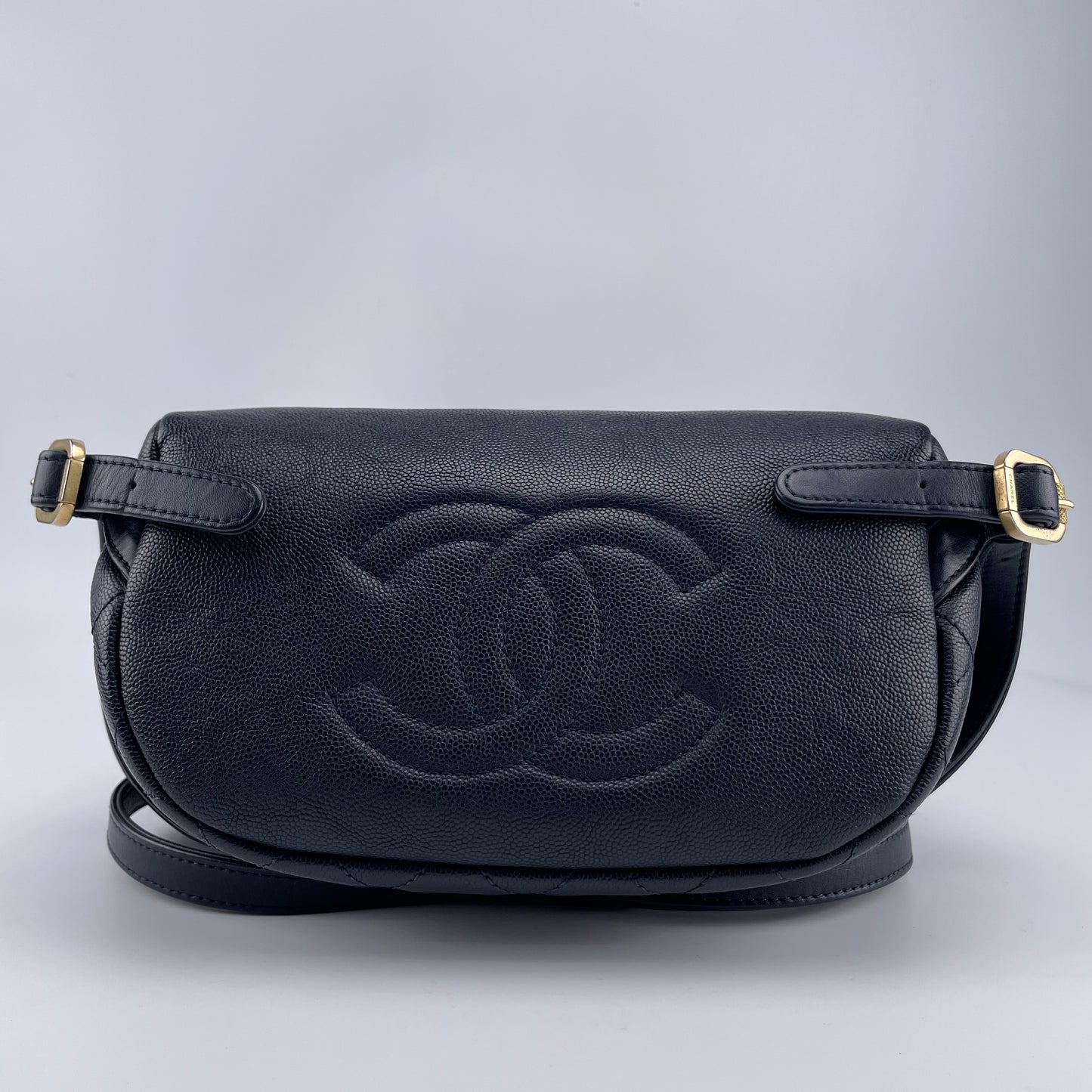 CHANEL Dark Blue Navy CaviarSkin Filigree Backpack[Used]