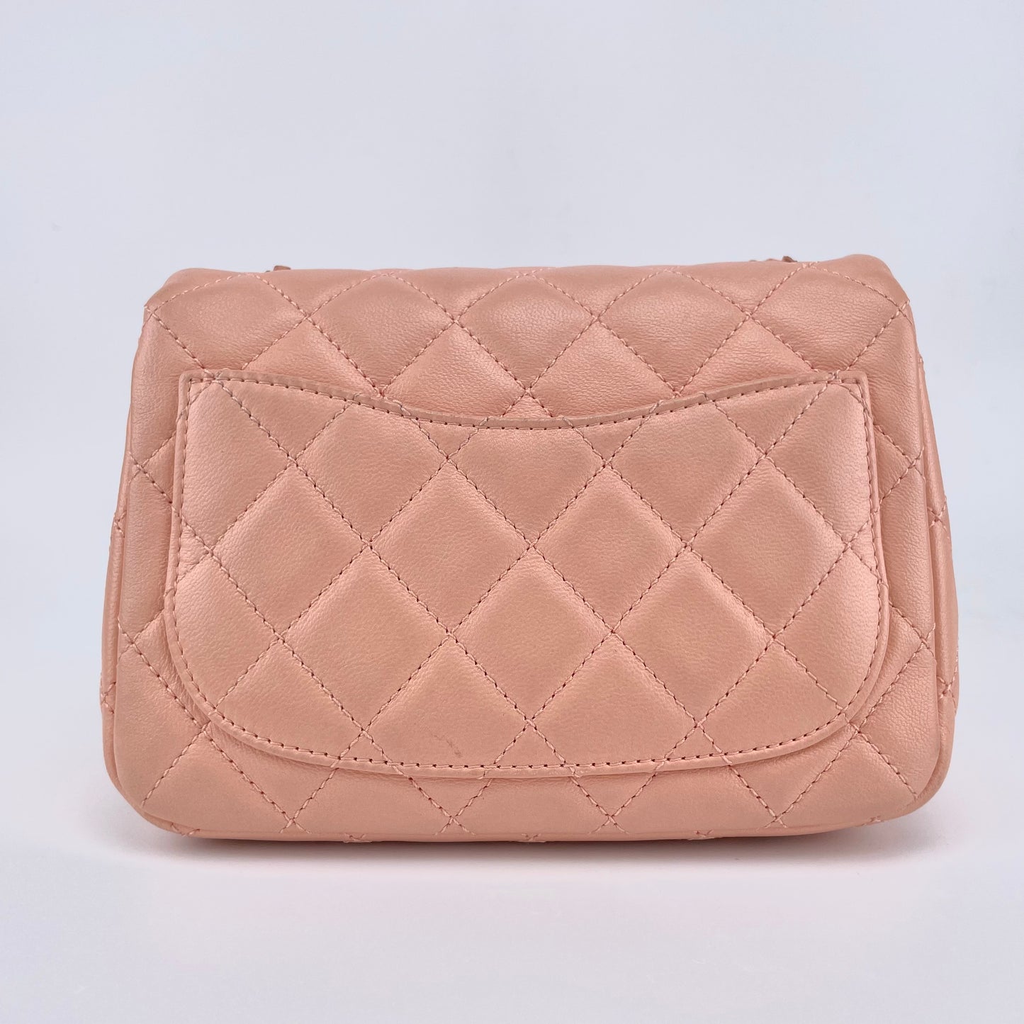 Chanel Pink Lambskin Square Flap Shoulderbag [Used]