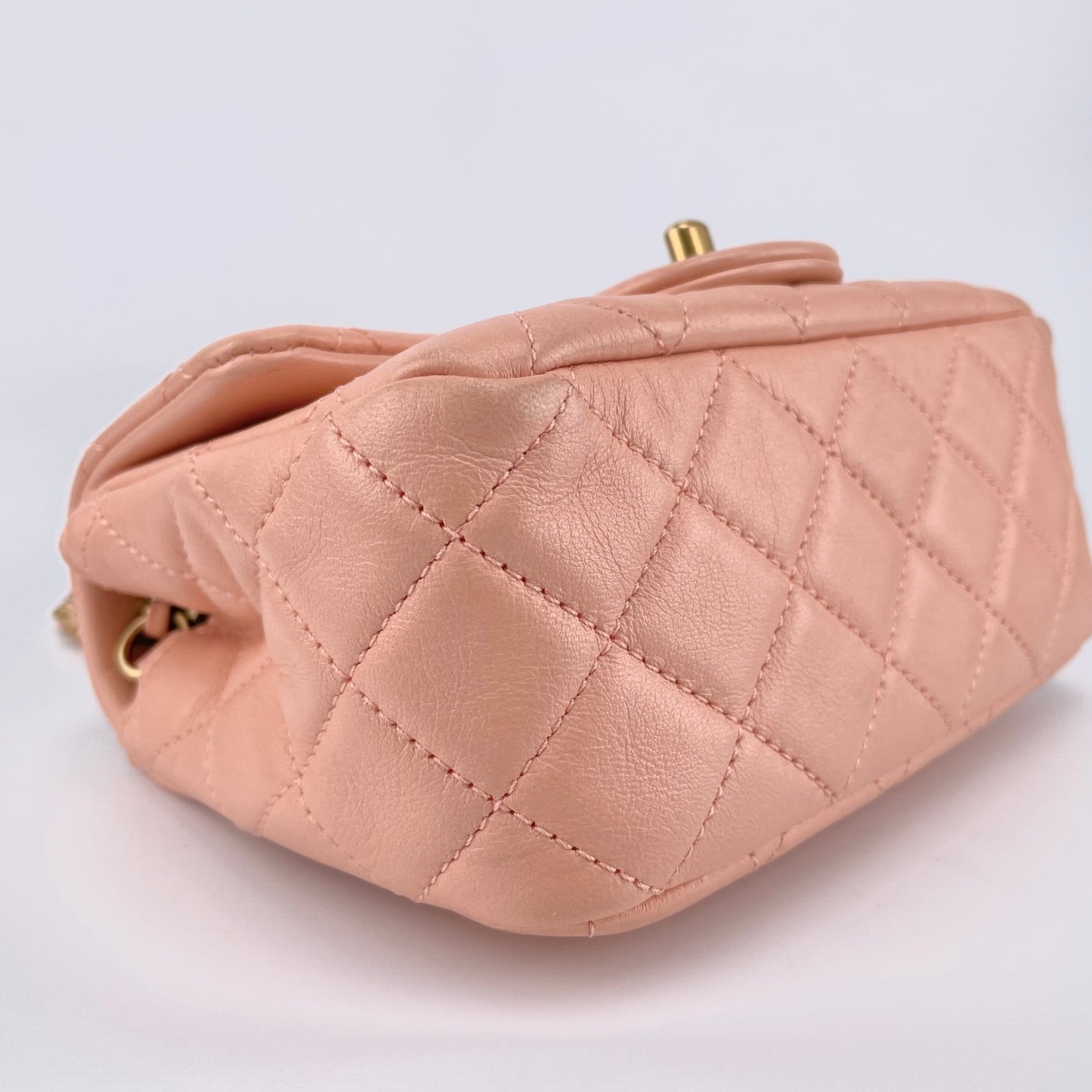 Chanel Pink Lambskin Square Flap Shoulderbag [Used]